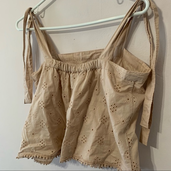 🧡3/$30 Aerie Light Pink Crop Eyelet Tank in Small - Picture 8 of 9